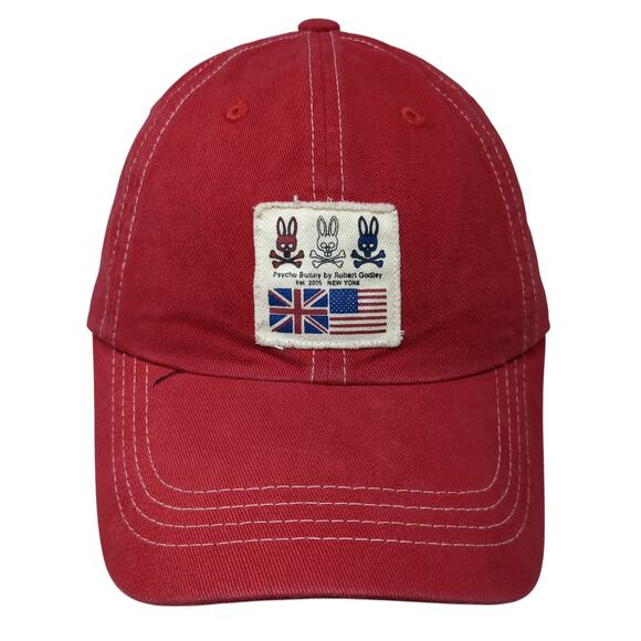 Psycho Bunny By Robin Godley Slideback Hat Red One Size Adjustable - Picture 1 of 10